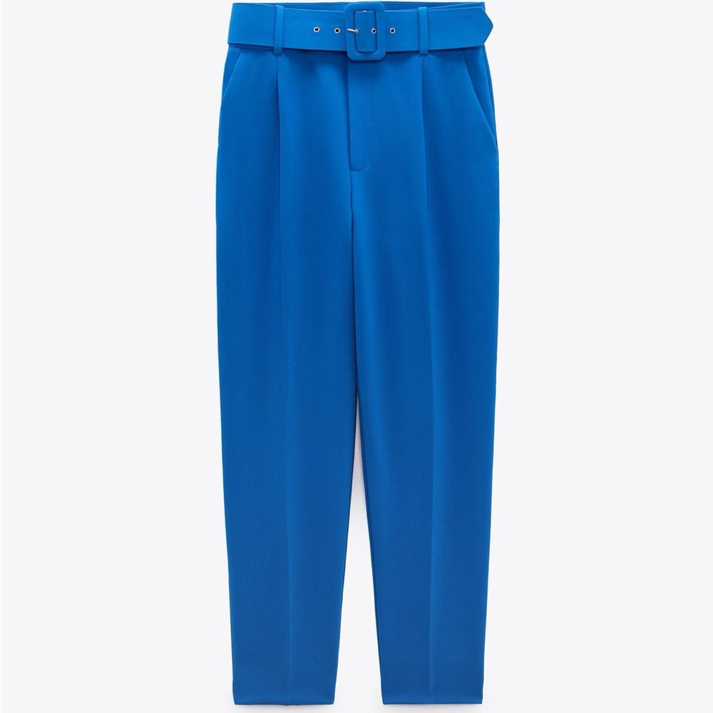 Zara Blue Belted Trousers